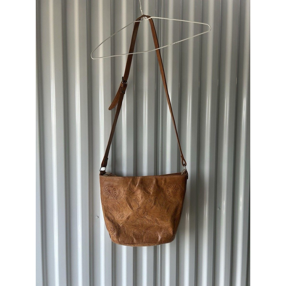 Hand Tooled Leather Purse 1970s Vintage